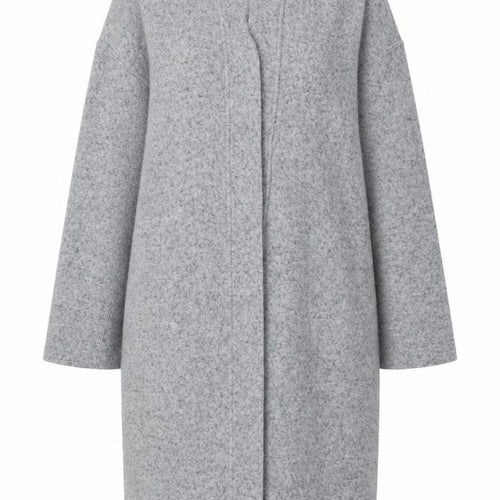 Modern Rarity Women Grey Wool Blend Mid-Length Coatigan M