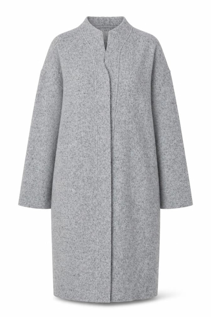 Modern Rarity Women Grey Wool Blend Mid-Length Coatigan M