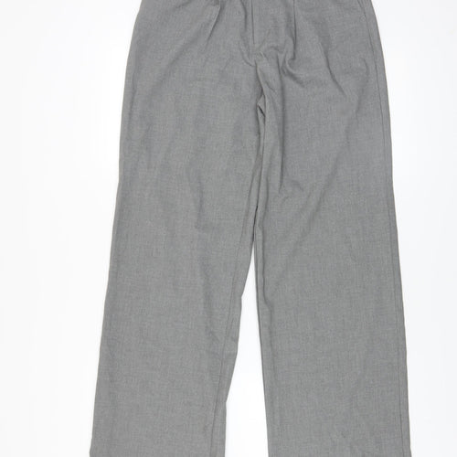 Stradivarius Womens Grey Pleated Straight Trousers Size 8
