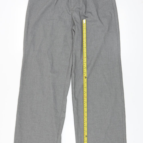 Stradivarius Womens Grey Pleated Straight Trousers Size 8