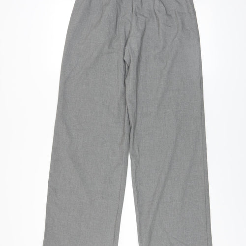 Stradivarius Womens Grey Pleated Straight Trousers Size 8