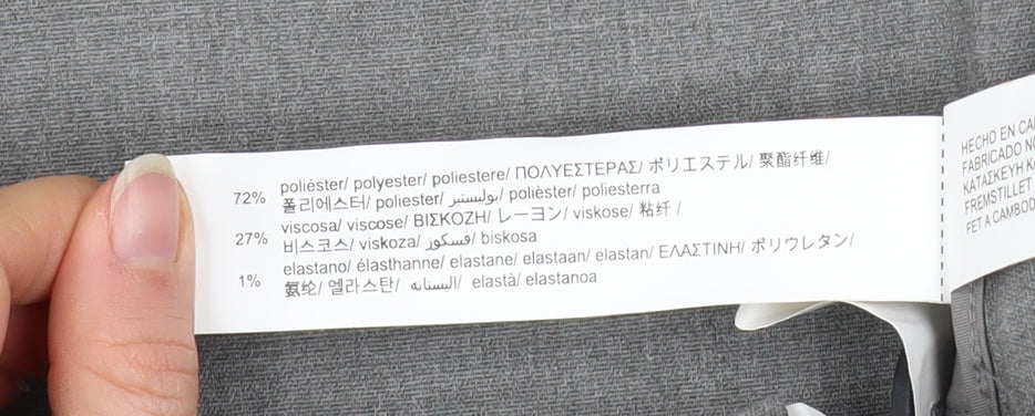 Stradivarius Womens Grey Pleated Straight Trousers Size 8