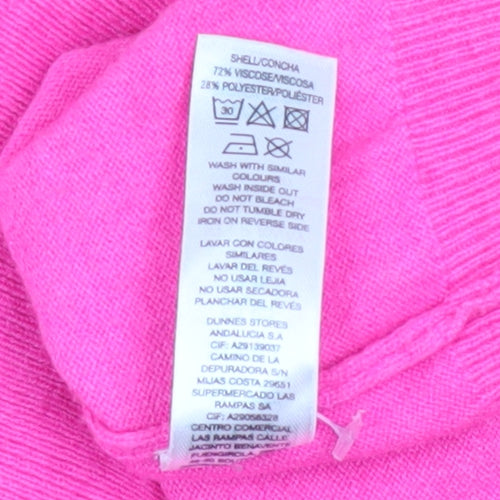 Savida Womens Pink Crew Neck Button Detail Long Sleeve Jumper Size 10