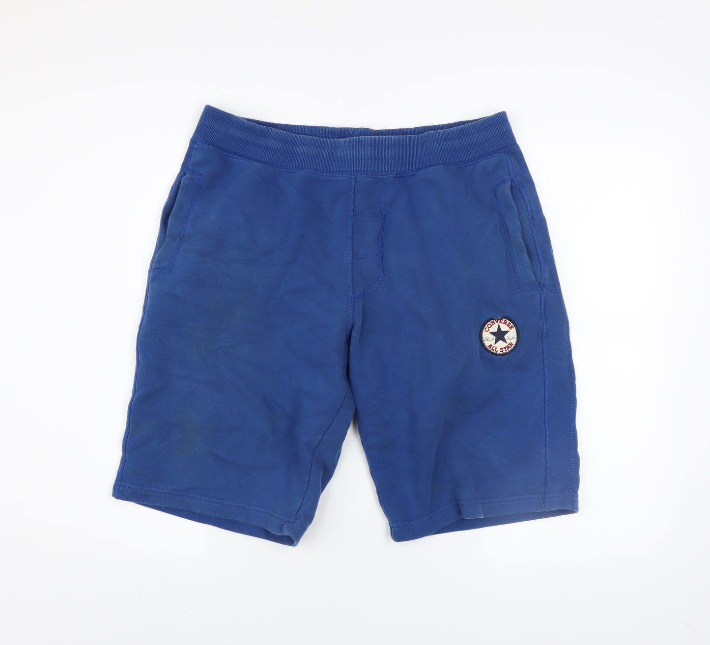 Converse Men’s Blue Sweat Shorts M Regular Fit Elastic Waist Activewear
