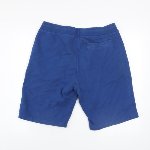 Converse Men’s Blue Sweat Shorts M Regular Fit Elastic Waist Activewear
