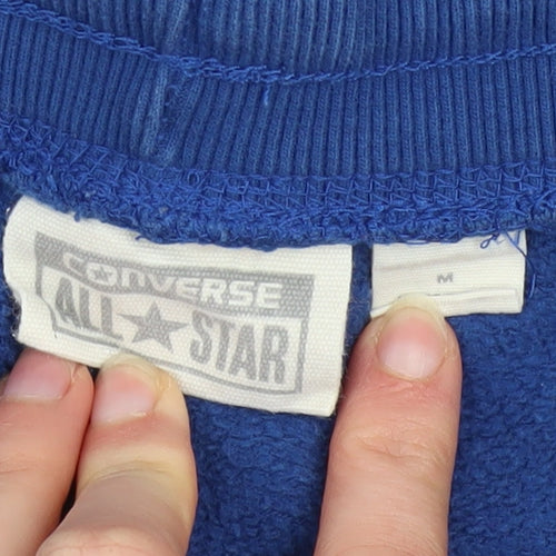Converse Men’s Blue Sweat Shorts M Regular Fit Elastic Waist Activewear