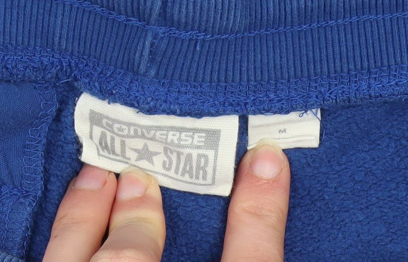 Converse Men’s Blue Sweat Shorts M Regular Fit Elastic Waist Activewear