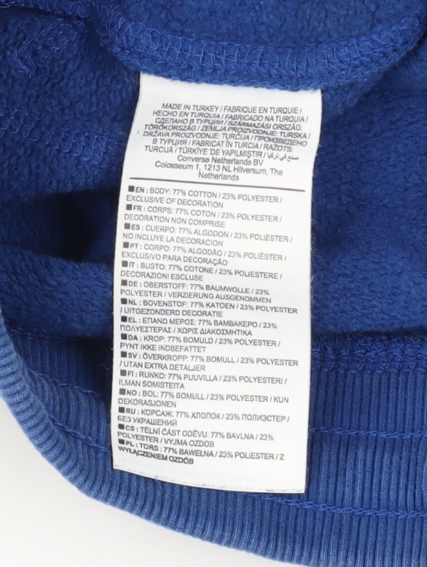 Converse Men’s Blue Sweat Shorts M Regular Fit Elastic Waist Activewear