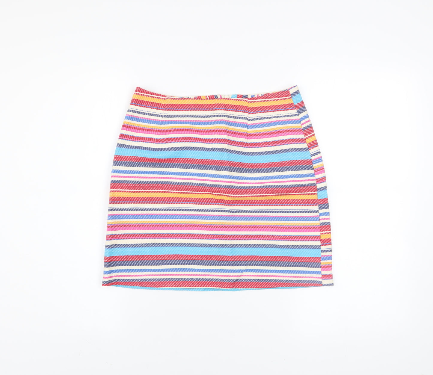 New Look Women's Multicoloured Striped Short Pencil Skirt Size 8