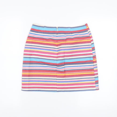 New Look Women's Multicoloured Striped Short Pencil Skirt Size 8