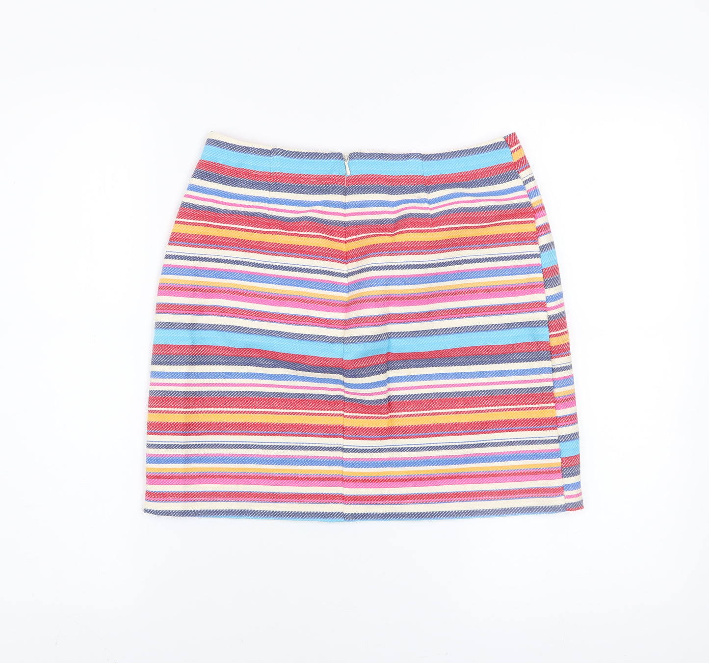 New Look Women's Multicoloured Striped Short Pencil Skirt Size 8