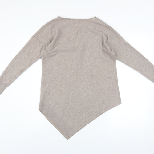 Gallery Women’s Beige Boat Neck Long Sleeve Pullover Jumper Size S