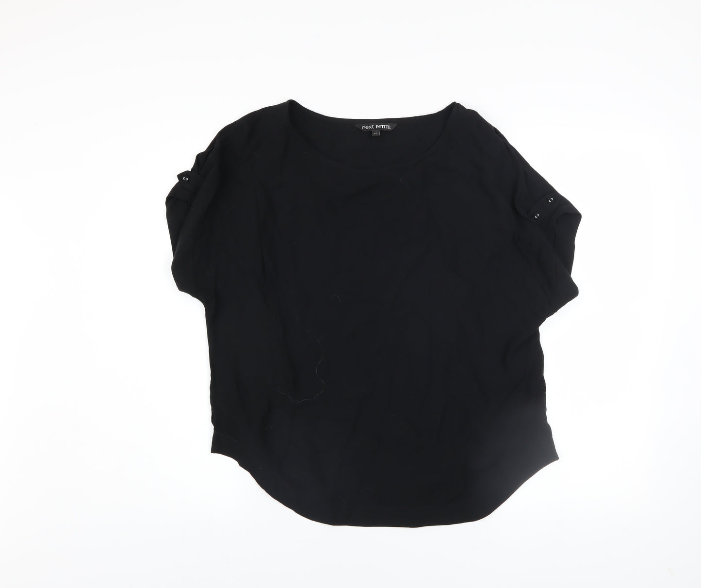 Next Petite Women’s Black Short Sleeve Viscose Blouse Size 8