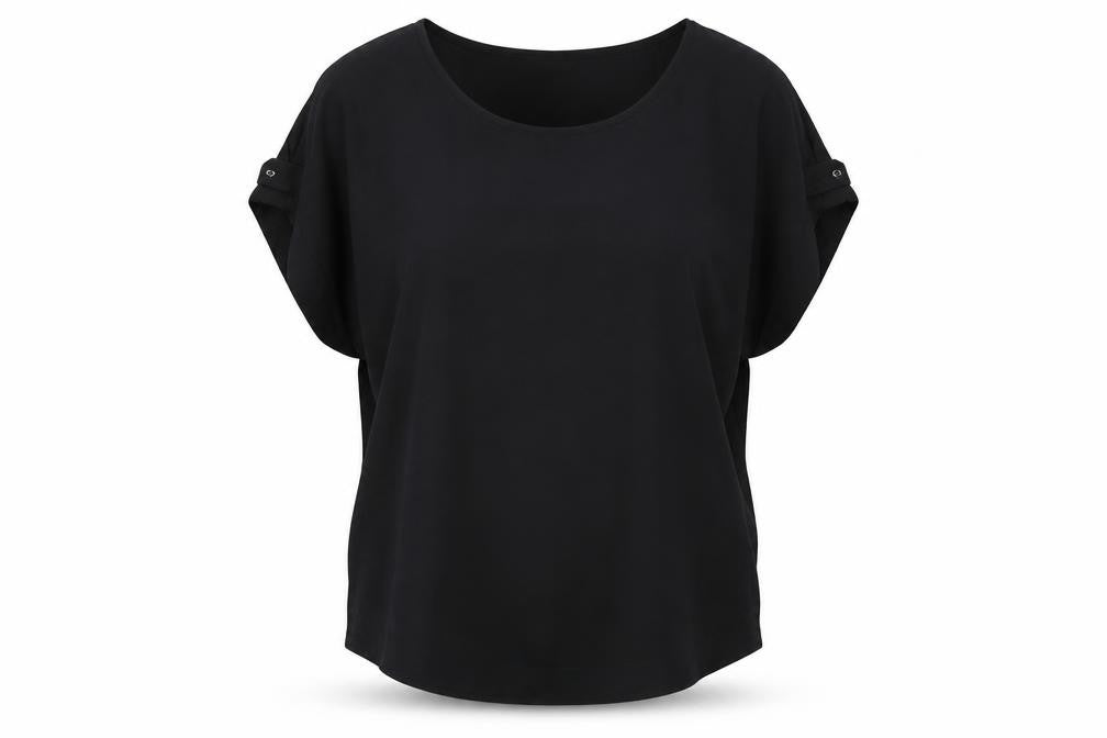 Next Petite Women’s Black Short Sleeve Viscose Blouse Size 8