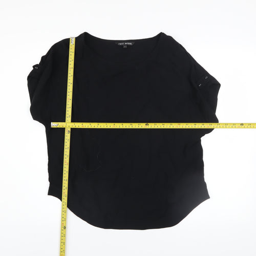 Next Petite Women’s Black Short Sleeve Viscose Blouse Size 8