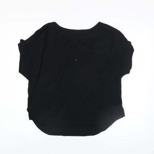 Next Petite Women’s Black Short Sleeve Viscose Blouse Size 8