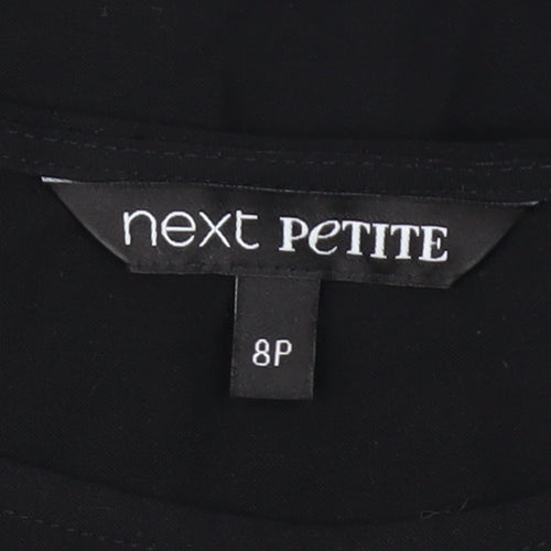 Next Petite Women’s Black Short Sleeve Viscose Blouse Size 8