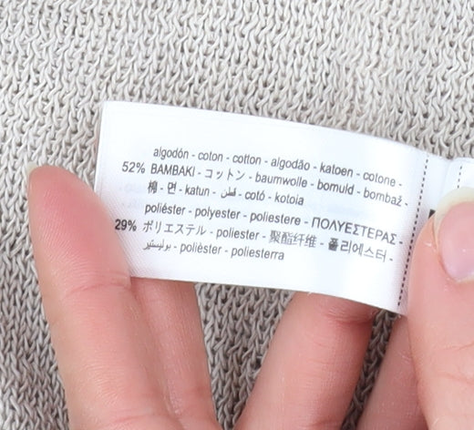 Zara Women Beige High Neck Knit Jumper Size 8