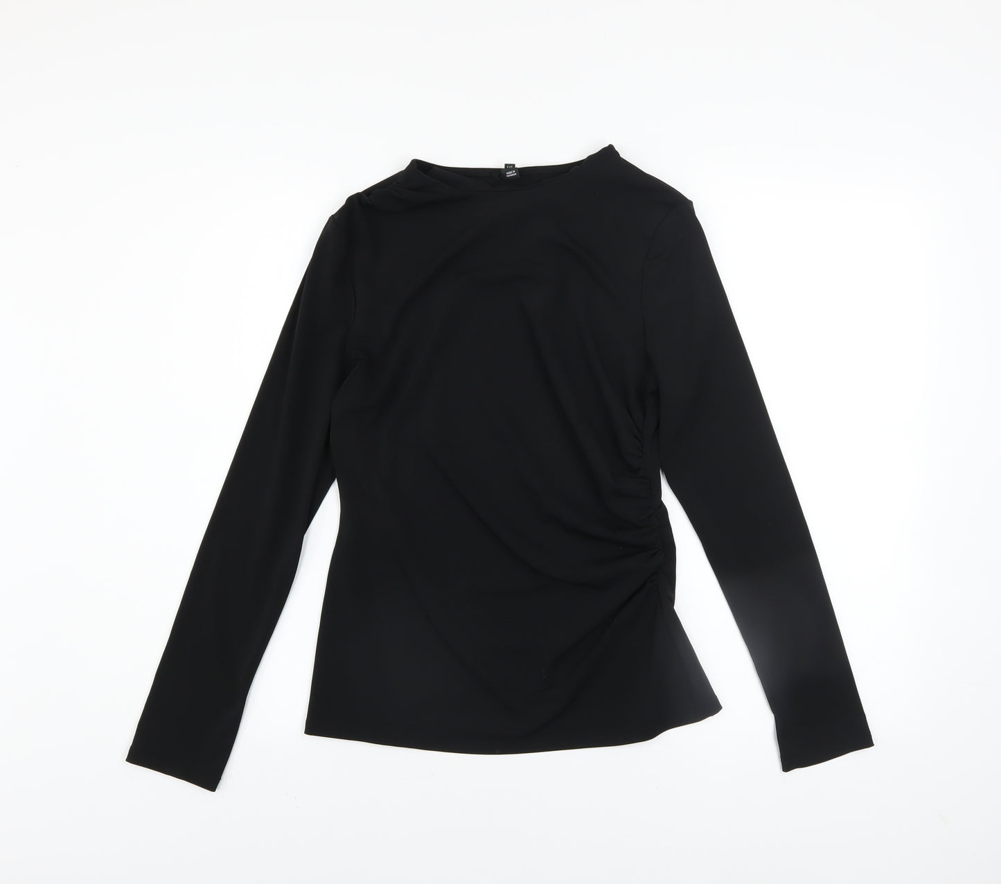 River Island Women's Black Long Sleeve Slim Fit Jersey Blouse Size 10