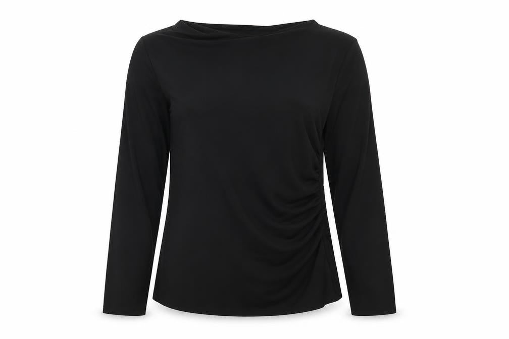 River Island Women's Black Long Sleeve Slim Fit Jersey Blouse Size 10