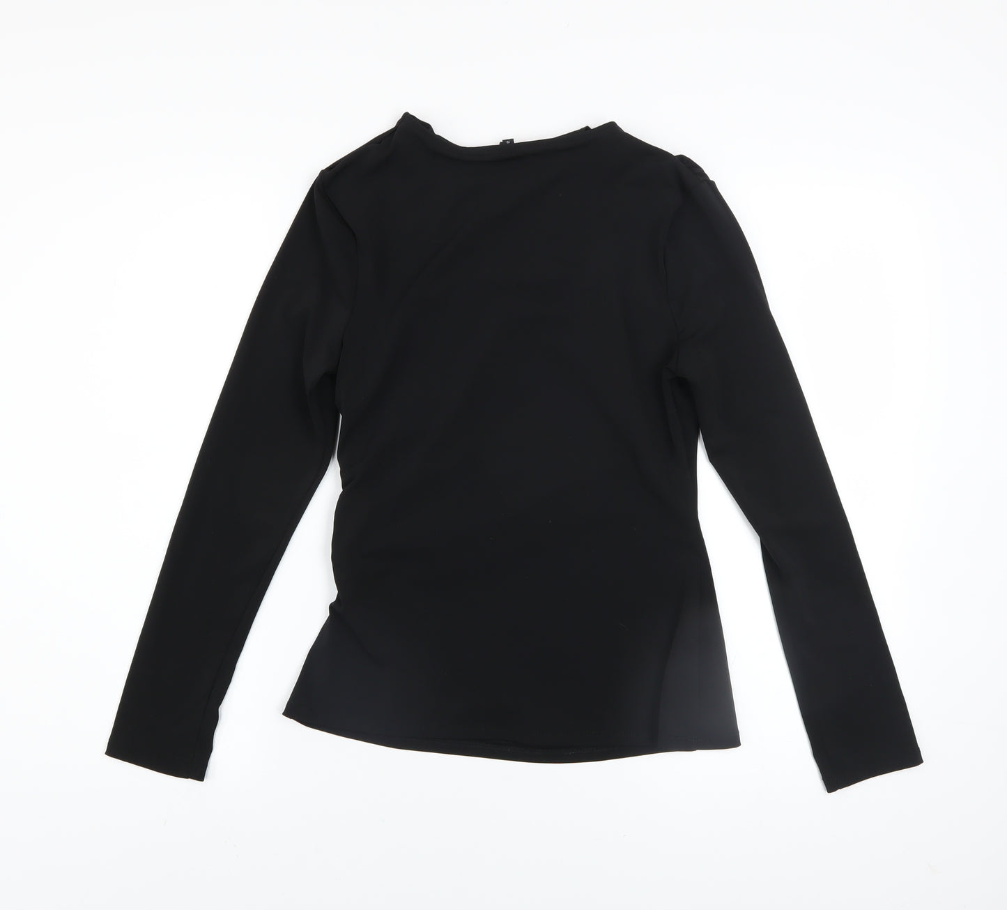 River Island Women's Black Long Sleeve Slim Fit Jersey Blouse Size 10