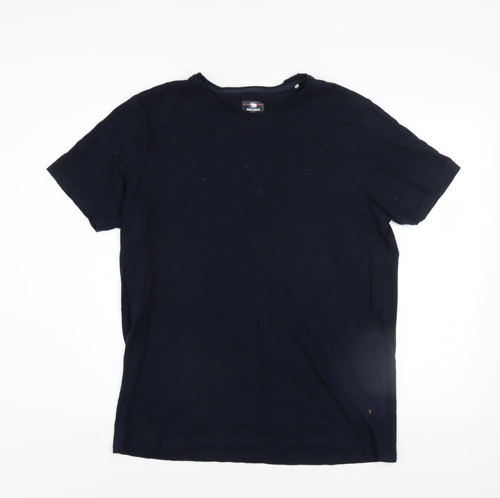 Urban Ranger Men's Blue XL Crew Neck Cotton T-Shirt