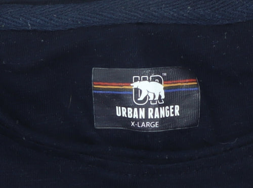 Urban Ranger Men's Blue XL Crew Neck Cotton T-Shirt