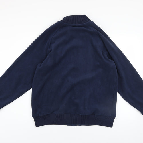 Dunnes Men’s Blue Fleece Bomber Jacket L Full Zip Casual