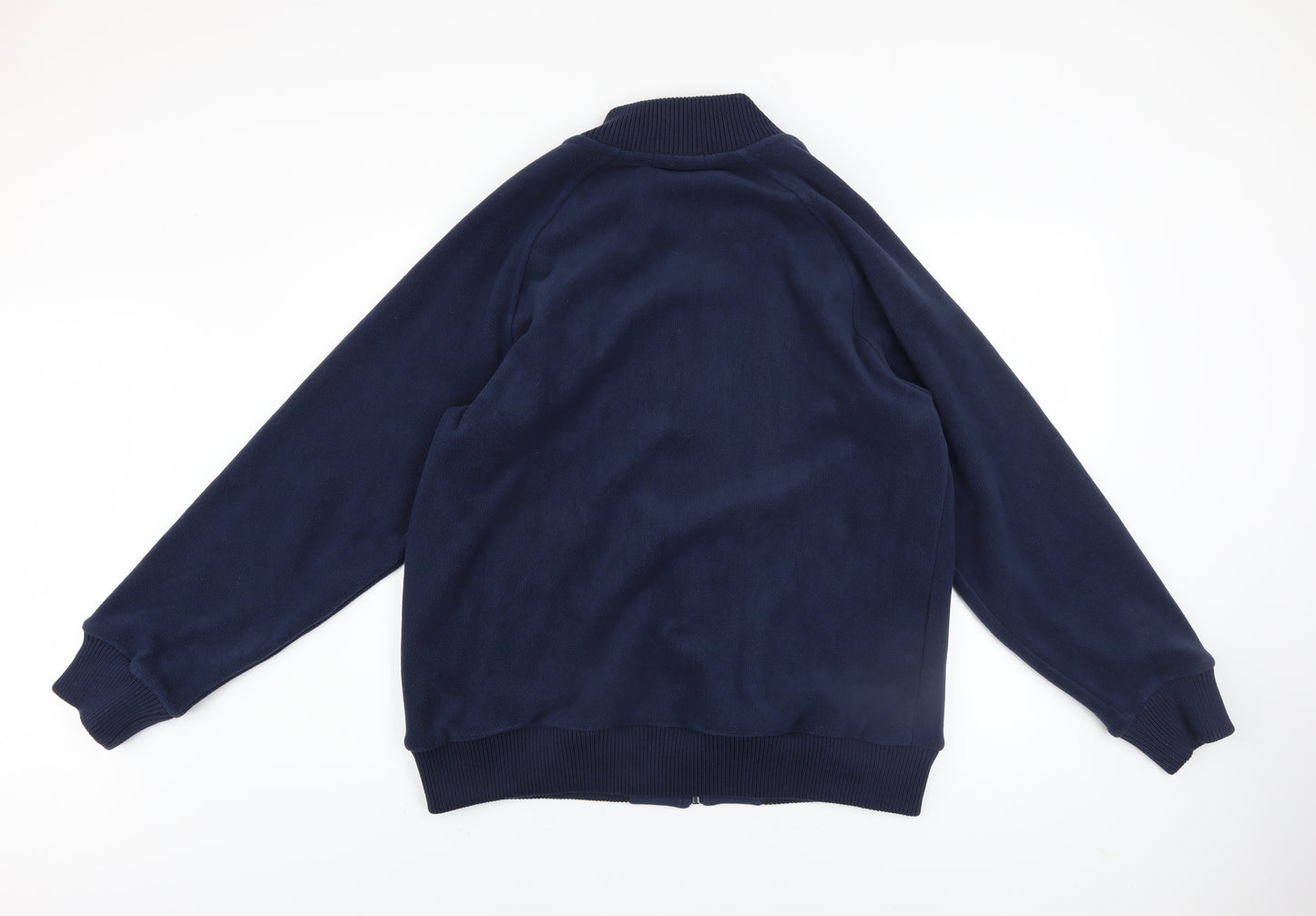 Dunnes Men’s Blue Fleece Bomber Jacket L Full Zip Casual