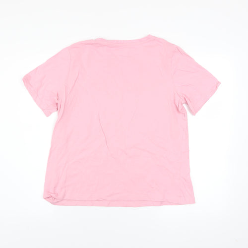 Dunnes Stores Women's Pink Cotton Café de la Vita Short Sleeve T-Shirt Size 12