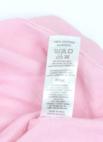 Dunnes Stores Women's Pink Cotton Café de la Vita Short Sleeve T-Shirt Size 12