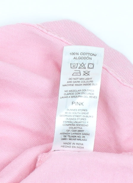 Dunnes Stores Women's Pink Cotton Café de la Vita Short Sleeve T-Shirt Size 12