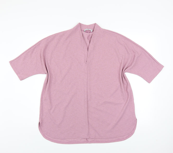 Gallery Women Pink Knit Kimono Sleeve Blouse UK Large