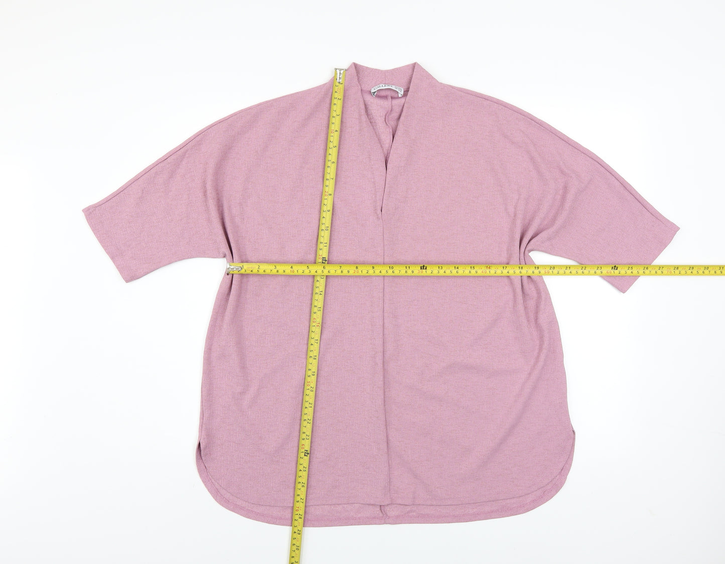 Gallery Women Pink Knit Kimono Sleeve Blouse UK Large