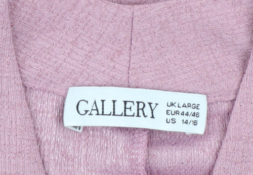 Gallery Women Pink Knit Kimono Sleeve Blouse UK Large