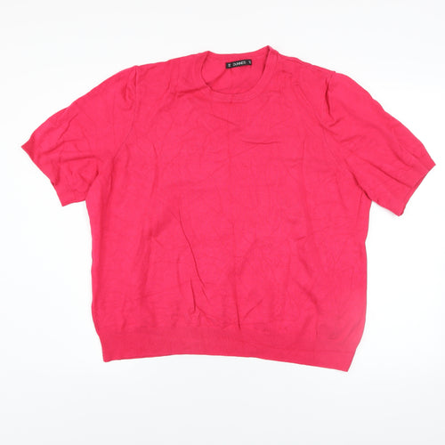 Dunnes Stores Women's Hot Pink Crew Neck Knit Jumper Size 2XL