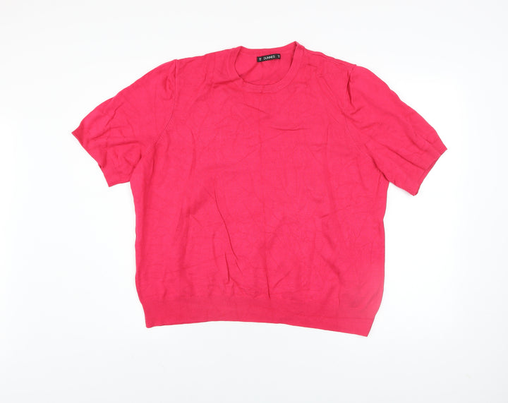 Dunnes Stores Women's Hot Pink Crew Neck Knit Jumper Size 2XL