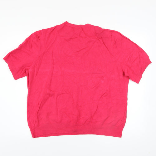 Dunnes Stores Women's Hot Pink Crew Neck Knit Jumper Size 2XL