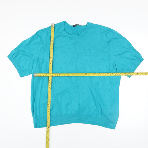 St. Bernard Women’s Blue 2XL Pullover Knit Short Sleeve Jumper