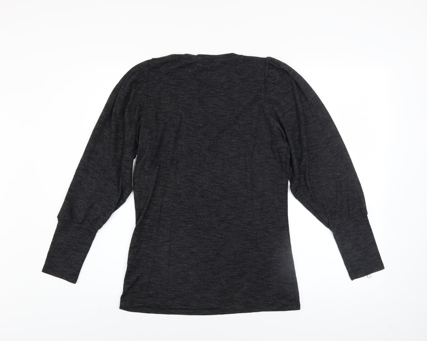 Dorothy Perkins Women Grey Floral Embroidered Pullover Jumper UK 10