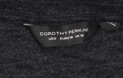 Dorothy Perkins Women Grey Floral Embroidered Pullover Jumper UK 10