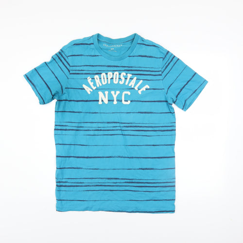 Aéropostale Men's Blue Striped NYC Logo T-Shirt Size S