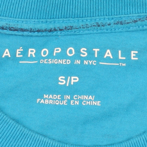 Aéropostale Men's Blue Striped NYC Logo T-Shirt Size S