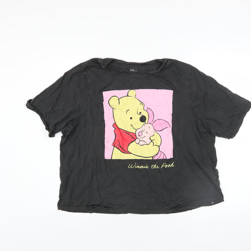 Disney Women’s Black Winnie the Pooh T-Shirt XL Relaxed Fit Cotton