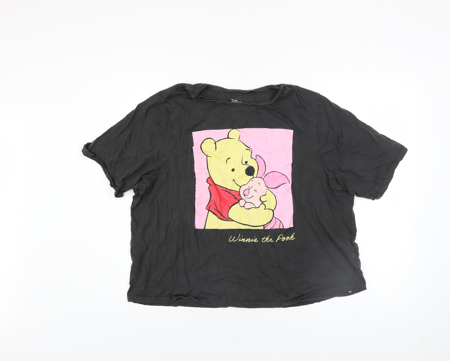 Disney Women’s Black Winnie the Pooh T-Shirt XL Relaxed Fit Cotton
