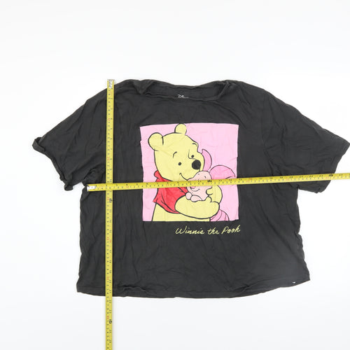 Disney Women’s Black Winnie the Pooh T-Shirt XL Relaxed Fit Cotton
