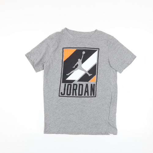Jordan Boys Grey Graphic Print Short Sleeve Crew Neck T-Shirt 12-13 Years