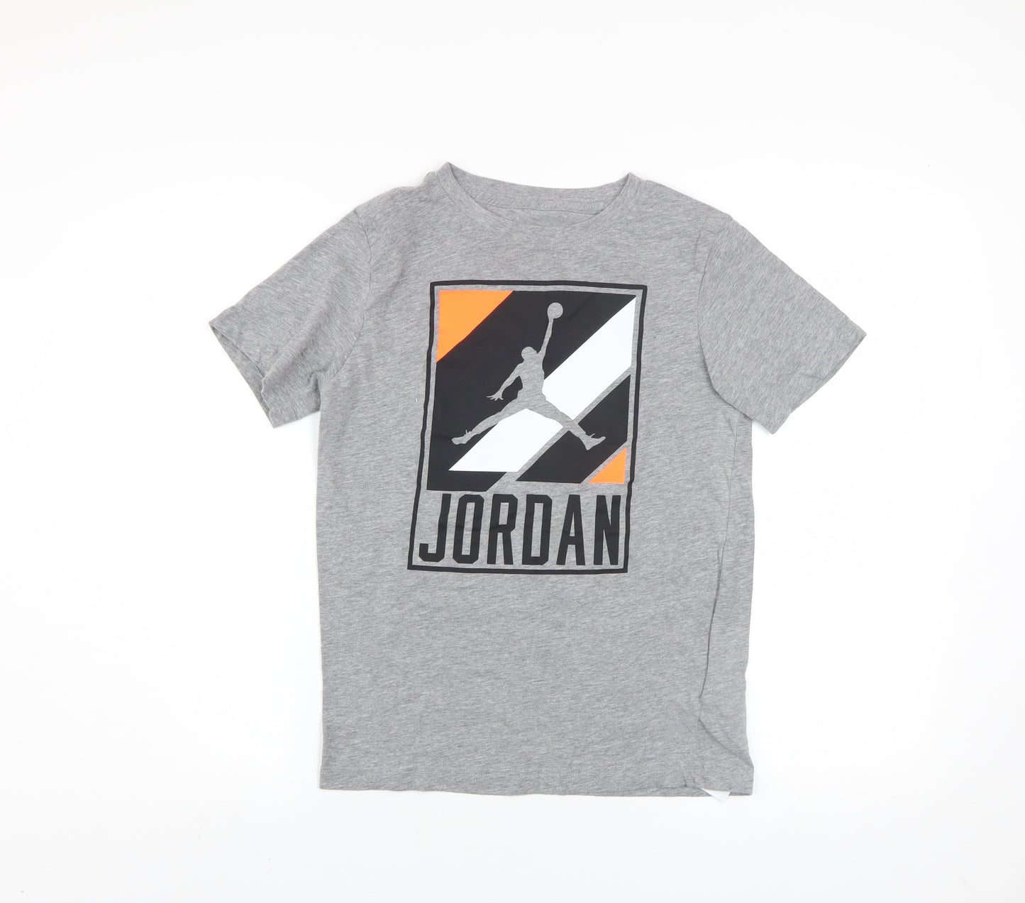 Jordan Boys Grey Graphic Print Short Sleeve Crew Neck T-Shirt 12-13 Years
