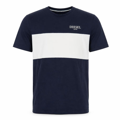 Diesel Men’s Blue White Colourblock Cotton T-Shirt Size S