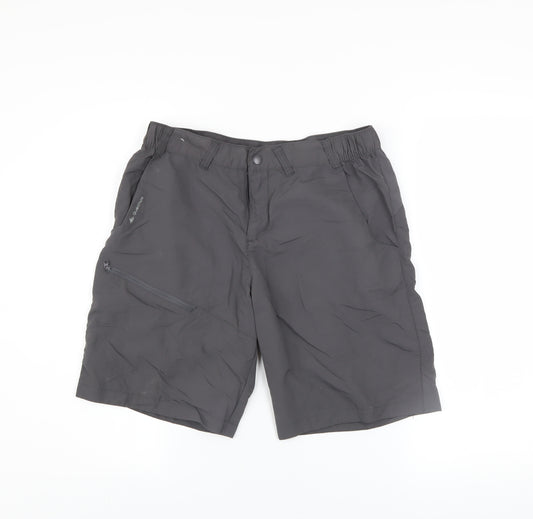 Quechua Men's Grey Cargo Shorts S Regular Fit Outdoor Quick Dry